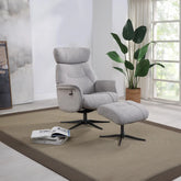 Marseille Fabric Swivel Recliner Chair and Footstool - Pendle Village Furniture